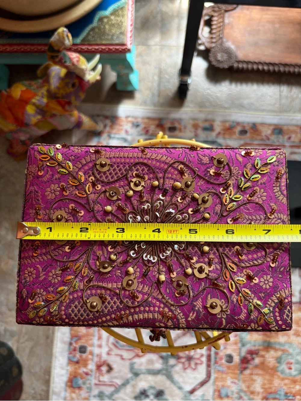 Pier 1 Fuchsia Fabric Jewelry Box